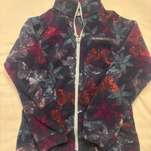 Columbia Girls Purple & Blue Butterfly Fleece Jacket | Size Large